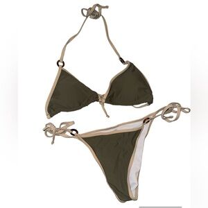 Boho Green and Beige Bikini